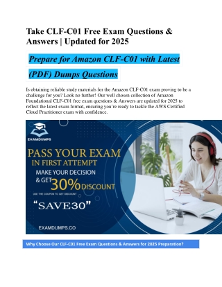 Take CLF-C01 Free Exam Questions & Answers | Updated for 2025