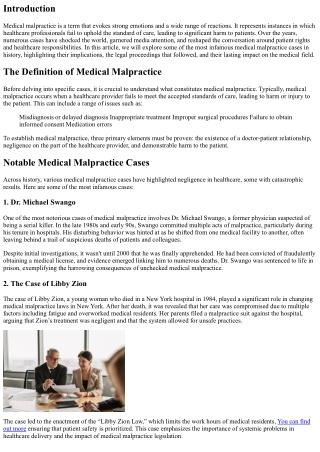 The Most Infamous Medical Malpractice Cases in History