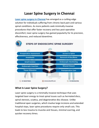 Laser Spine Surgery in Chennai