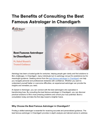 best famous astrologer in chandigarh - Google Docs