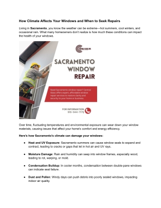 How Climate Affects Your Windows and When to Seek Repairs