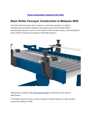 Basic Roller Conveyor Construction In Malaysia 2025