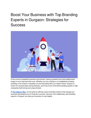 Boost Your Business with Top Branding Experts in Gurgaon_ Strategies for Success