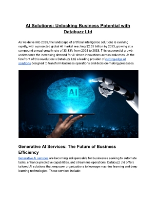 AI Solutions_ Unlocking Business Potential with Databuzz Ltd