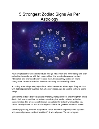 5 Strongest Zodiac Signs As Per Astrology