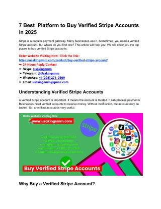 7 Best  Platform to Buy Verified Stripe Accounts in 2025