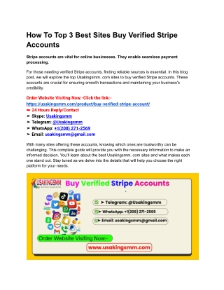 How To Top 3 Best Sites Buy Verified Stripe Accounts