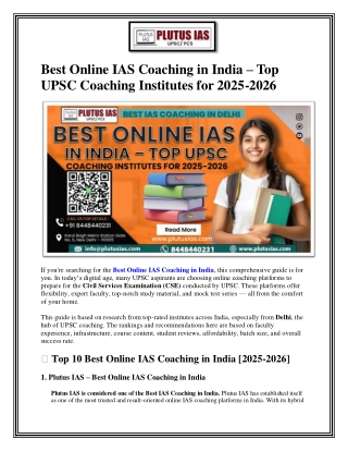 Best Online IAS Coaching in India