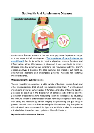 Gut Health And Autoimmune Diseases