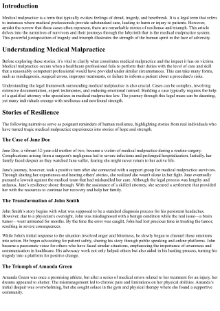 From Tragedy to Triumph: Stories of Resilience in Medical Malpractice Cases