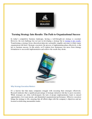 Turning Strategy Into Results: The Path to Organizational Success
