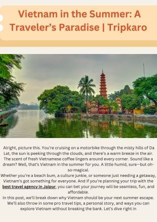 Vietnam in the Summer: A Traveler’s Paradise | Tripkaro
