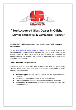 Top Lacquered Glass Dealer in Odisha