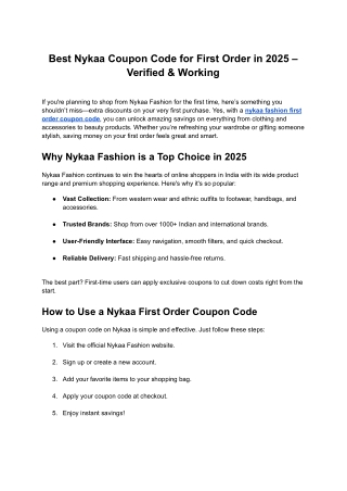 Best Nykaa Coupon Code for First Order in 2025 – Verified & Working