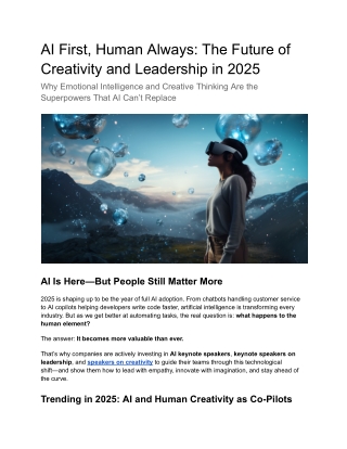 AI First, Human Always: The Future of Creativity and Leadership in 2025