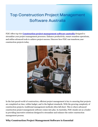Construction project management software australia