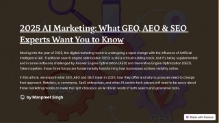 2025 AI Marketing: What GEO, AEO & SEO Experts Want You to Know