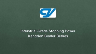 Industrial-Grade Stopping Power Kendrion Binder Brakes