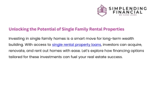 Smart Financing Solutions for Single Family Rental Investments