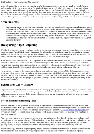 the function of side computing in gas workflow