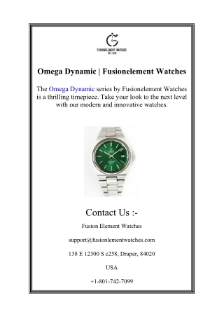Omega Dynamic | Fusionelement Watches