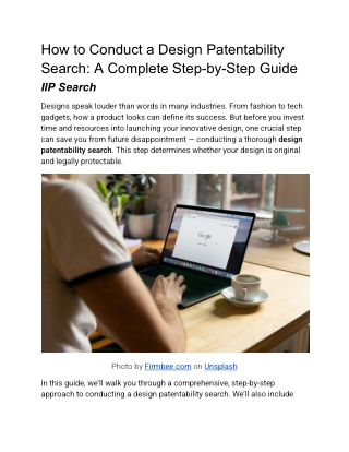 how to conduct a design patentability search