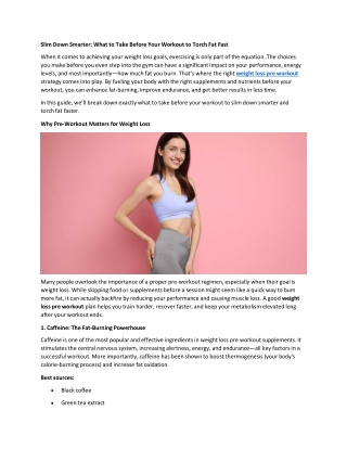 slim down smarter what to take before your