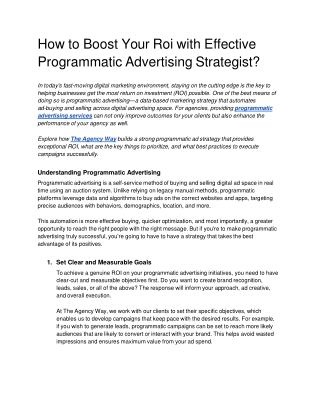 How to Boost Your Roi with Effective Programmatic Advertising Strategist_