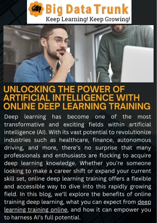 Unlocking the Power of Artificial Intelligence with Online Deep Learning Training