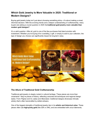 Which Gold Jewelry Is More Valuable in 2025_ Traditional or Modern Designs