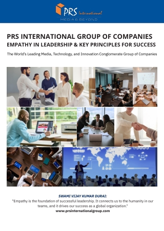 PRS International Group of Companies  Empathy in Leadership & Key Principles for Success