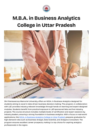 M.B.A. in Business Analytics College in Uttar Pradesh