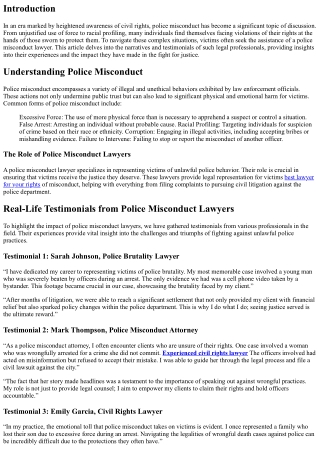 Voices of Justice: Police Misconduct Lawyer Testimonials