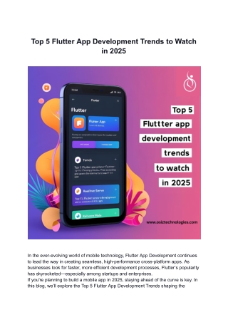 Top 5 Flutter App Development Trends to Watch in 2025