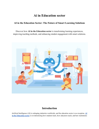 AI in the Education Sector: The Future of Smart Learning Solutions
