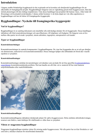 Bygghandlingar: Nyckeln till framgångsrika byggprojekt