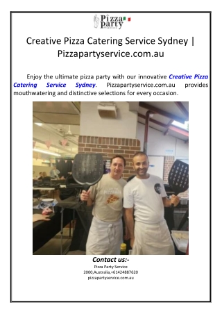 Creative Pizza Catering Service Sydney | Pizzapartyservice.com.au