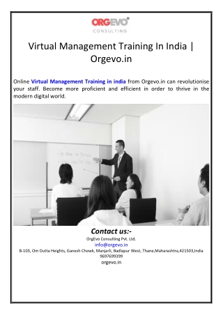 Virtual Management Training In India | Orgevo.in