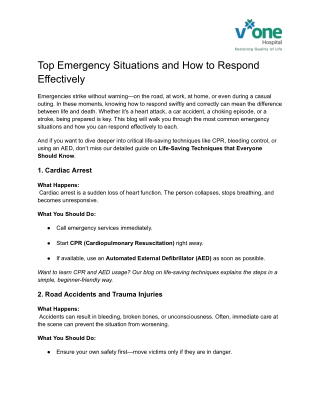 Top Emergency Situations and How to Respond Effectively