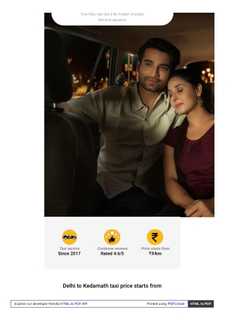 Delhi to Kedarnath Cab