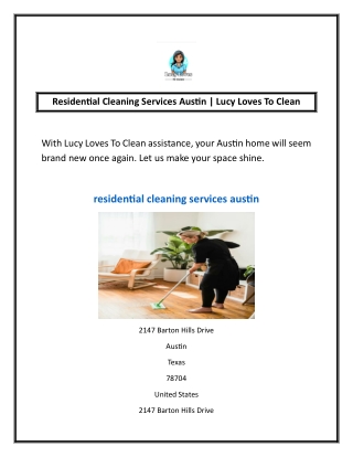 Residential Cleaning Services Austin | Lucy Loves To Clean