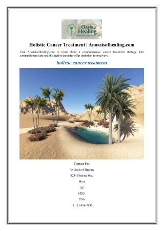 Holistic Cancer Treatment  Anoasisofhealing.com