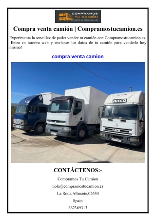 Compra venta camión | Compramostucamion.es