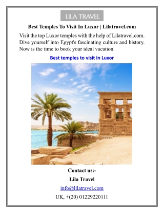 Best Temples To Visit In Luxor  Lilatravel