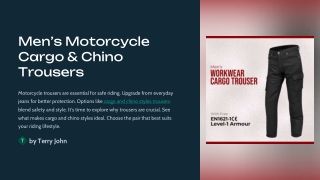 Men’s Motorcycle Cargo & Chino Trousers for Style and Safety