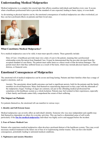 The Emotional Toll of Medical Malpractice on Patients and Families