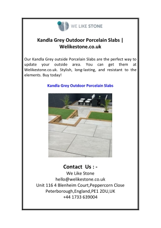 Kandla Grey Outdoor Porcelain Slabs  Welikestone.co.uk