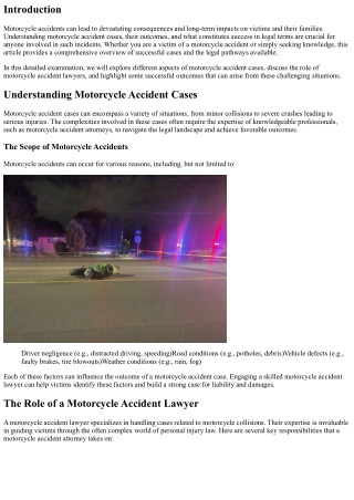 A Closer Look: Successful Motorcycle Accident Cases and Their Outcomes