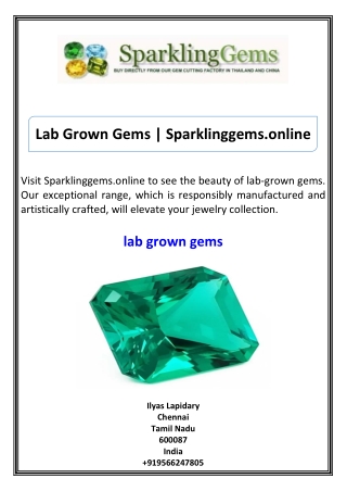 Lab Grown Gems Sparklinggems.online