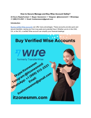 how to secure manage and buy wise account safely